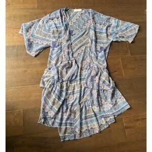 Abercrombie and Fitch Blue Paisley Layered Duster